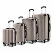 4 Piece Luggage Set Suitcase Carry On Traveller Bags Hard Shell Trolley Checked Bag TSA Lock Lightweight Champagne