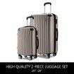 2 Piece Suitcases Luggage Set Carry On Travel Case Cabin Hard Shell Travelling Bags Hand Baggage Lightweight Rolling TSA Lock Champagne