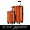 2 Piece Luggage Set Carry On Suitcases Travel Case Cabin Hard Shell Travelling Bags Hand Baggage Lightweight Rolling TSA Lock Orange