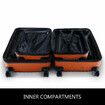 2 Piece Luggage Set Carry On Suitcases Travel Case Cabin Hard Shell Travelling Bags Hand Baggage Lightweight Rolling TSA Lock Orange