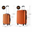 2 Piece Luggage Set Carry On Suitcases Travel Case Cabin Hard Shell Travelling Bags Hand Baggage Lightweight Rolling TSA Lock Orange