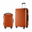 2 Piece Luggage Set Carry On Suitcases Travel Case Cabin Hard Shell Travelling Bags Hand Baggage Lightweight Rolling TSA Lock Orange