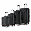 4 Piece Luggage Suitcase Set Carry On Traveller Bag Hard Shell TSA Lock Checked Trolley Rolling Lightweight Expandable Black