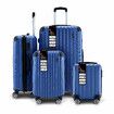 4 Piece Suitcase Set Carry On Luggage Traveller Bag Hard Shell TSA Lock Checked Trolley Rolling Lightweight Blue