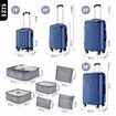 4 Piece Suitcase Set Carry On Luggage Traveller Bag Hard Shell TSA Lock Checked Trolley Rolling Lightweight Blue