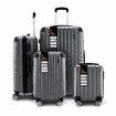 Luggage Travel Suitcase Set 4 Piece Carry On Traveller Checked Bag Hard Shell Lightweight Trolley TSA Lock Grey