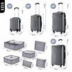 Luggage Travel Suitcase Set 4 Piece Carry On Traveller Checked Bag Hard Shell Lightweight Trolley TSA Lock Grey