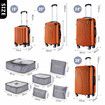 Luggage Suitcase Set 4 Piece Carry On Traveller Checked Bag Hard Shell Lightweight Rolling Trolley TSA Lock Orange