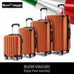 Luggage Suitcase Set 4 Piece Carry On Traveller Checked Bag Hard Shell Lightweight Rolling Trolley TSA Lock Orange