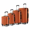 Luggage Suitcase Set 4 Piece Carry On Traveller Checked Bag Hard Shell Lightweight Rolling Trolley TSA Lock Orange