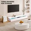 TV Unit Cabinet Stand Extendable Entertainment Console Side Table Centre Storage Living Room Furniture Oak White