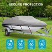 Trailerable Boat Cover 12-14ft Waterproof Marine Grade Fabric Heavy Duty Protector Jumbo V hull Fishing UV Resistant OGL