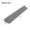 Wedge Pillow Bed Gap Filler Queen Size Foam Headboard Cushion Comfortable Bedrest with Side Pockets Grey