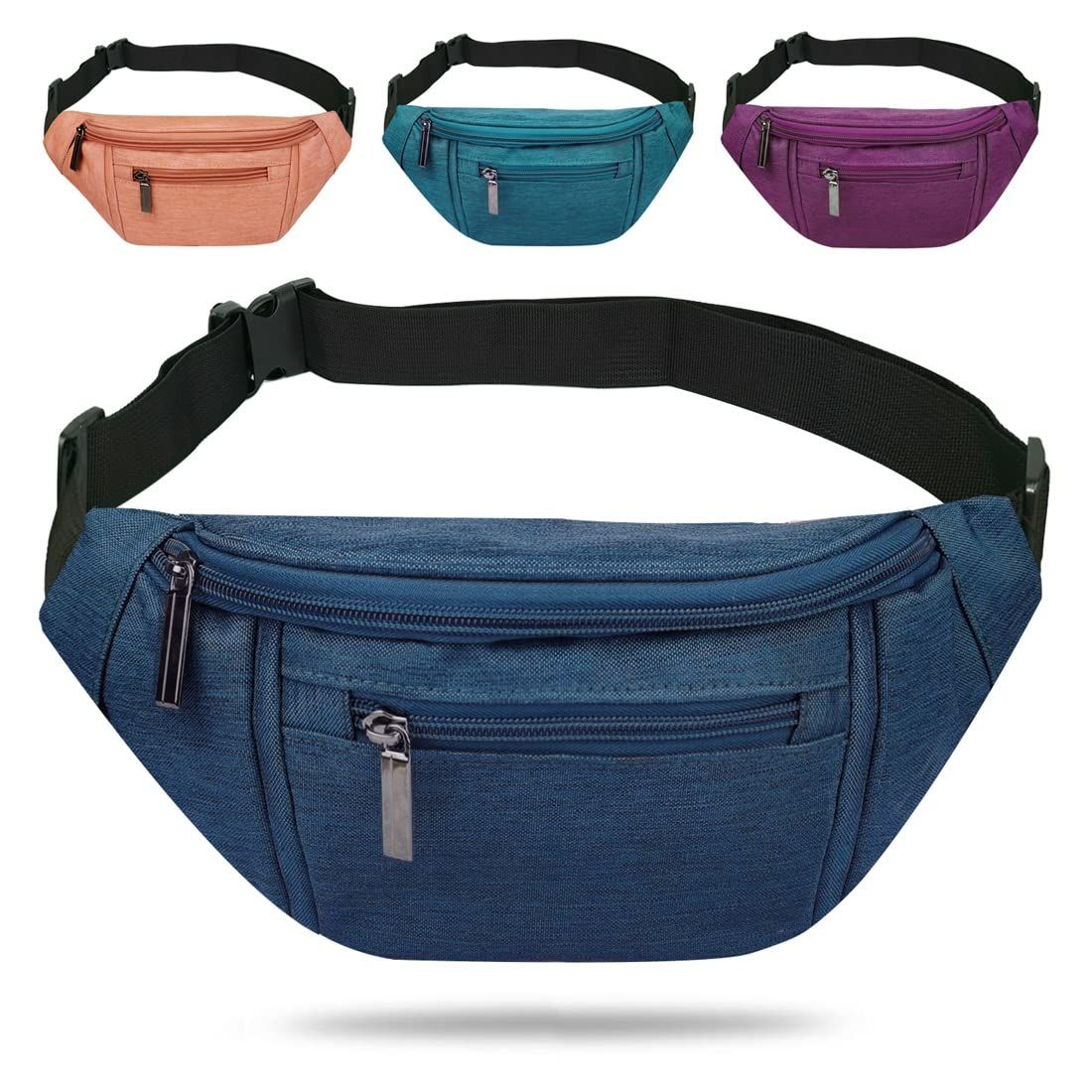 Fanny Pack for Men Women,Crossbody Waist Bag Pack,Belt Bag for Travel Walking Running Hiking Cycling,Easy Carry Any Phone,Wallet (Dark Blue)