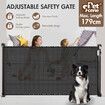 Retractable Gate Pet Safety Fence Dog Safe Guard Enclosure Stair Security Barrier Mesh Indoor Outdoor 179cm Black