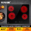 Ceramic Cooktop 60cm Electric Cooker Stove Glass Top Hob Burner 4 Zones Touch Control Kitchen Home Built In Child Lock Maxkon