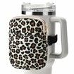 Water Bottle Pouch For Stanley Quencher Adventure 40oz & Stanley IceFlow 20oz 30oz,tumbler pouch with Pocket,for Cards,Keys,Wallet,Earphone,Compact,Versatile (Leopard)