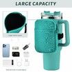 Water Bottle Pouch For Stanley Quencher Adventure 40oz & Stanley IceFlow 20oz 30oz,tumbler pouch with Pocket,for Cards,Keys,Wallet,Earphone,Compact,Versatile (Green)