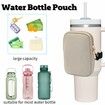 Water Bottle Pouch For Stanley Quencher Adventure 40oz & Stanley IceFlow 20oz 30oz,tumbler pouch with Pocket,for Cards,Keys,Wallet,Earphone,Compact,Versatile (Khaki)