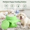 Puppy Feeder 4 Teats Puppy Milk Feeder Silicone Puppy Nursing Station, 240ml Puppy Nursing Bottles for Kittens Rabbits-Green