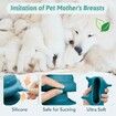 Puppy Feeder 4 Teats Puppy Milk Feeder Silicone Puppy Nursing Station, 240ml Puppy Nursing Bottles for Kittens Rabbits-Blue