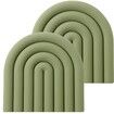 2 Pack Aesthetic Silicone Trivets for Hot Pot Holders Modern Heat Resistant Mats for Countertop Hot Pads Spoon Rest(Muted Green)