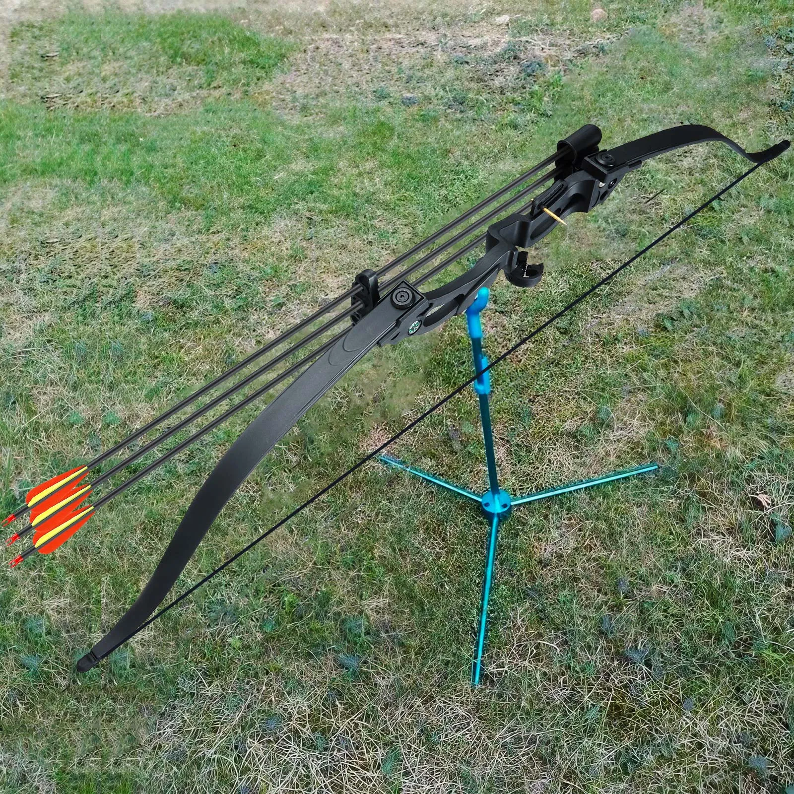 Recurve Bow Arrow Set 20lbs Archery Takedown Hunting Sports Equipment 48Inch Target Shooting RH Right Handed Youth Outdoor Black