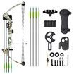 Compound Bow Arrow Set 15-20lbs Archery Sports Hunting Target Shooting RH Adjustable Speed for Youth Beginner Practice Camo