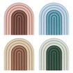 4 Pack Silicone Trivet Mat Hot Pads Colorlorful Rainbow Silicone Trivet Heat Resistant Hot Pot Holder for Kitchen