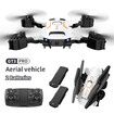 LSRC GT3 Mini Drone 4K Professional HD Dual Camera Optical Flow Position Aerial Photography RC Foldable Quadcopter WIFI FPV Toys Dual Battery White