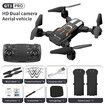 LSRC GT3 Mini Drone 4K Professional HD Dual Camera Optical Flow Position Aerial Photography RC Foldable Quadcopter WIFI FPV Toys Dual Battery Black