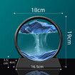 Moving Sand Art, 3D Dynamic Sand Art Liquid Motion, Round Glass 3D Deep Sea Sandscape Relaxing Home and Office Decorations (Blue,18cm)