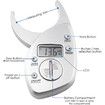 Portable Skin Fat Caliper Tester mm inch LCD Screen Athletic Women or Men Body Tools Monitoring Kit