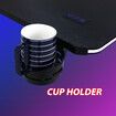 Gaming Computer Desk L Shaped Corner Office Table Gamers Racers Workstation LED RGB Black Carbon Fibre Wireless Charger USB