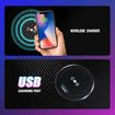 L Shaped Gaming Desk Corner Computer Table Gamers Office Racer Workstation LED RGB Black Carbon Fibre Wireless Charger USB