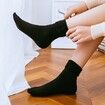 Female Winter Fleece Thick Warm Socks, Soft Boots Sleeping Socks Black （2 Pairs)