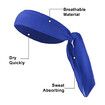 2 Pcs Adjustable Soft Sport Headband, Sweat Wicking Gym Tennis Tie Sweatband for Men Women - Blue