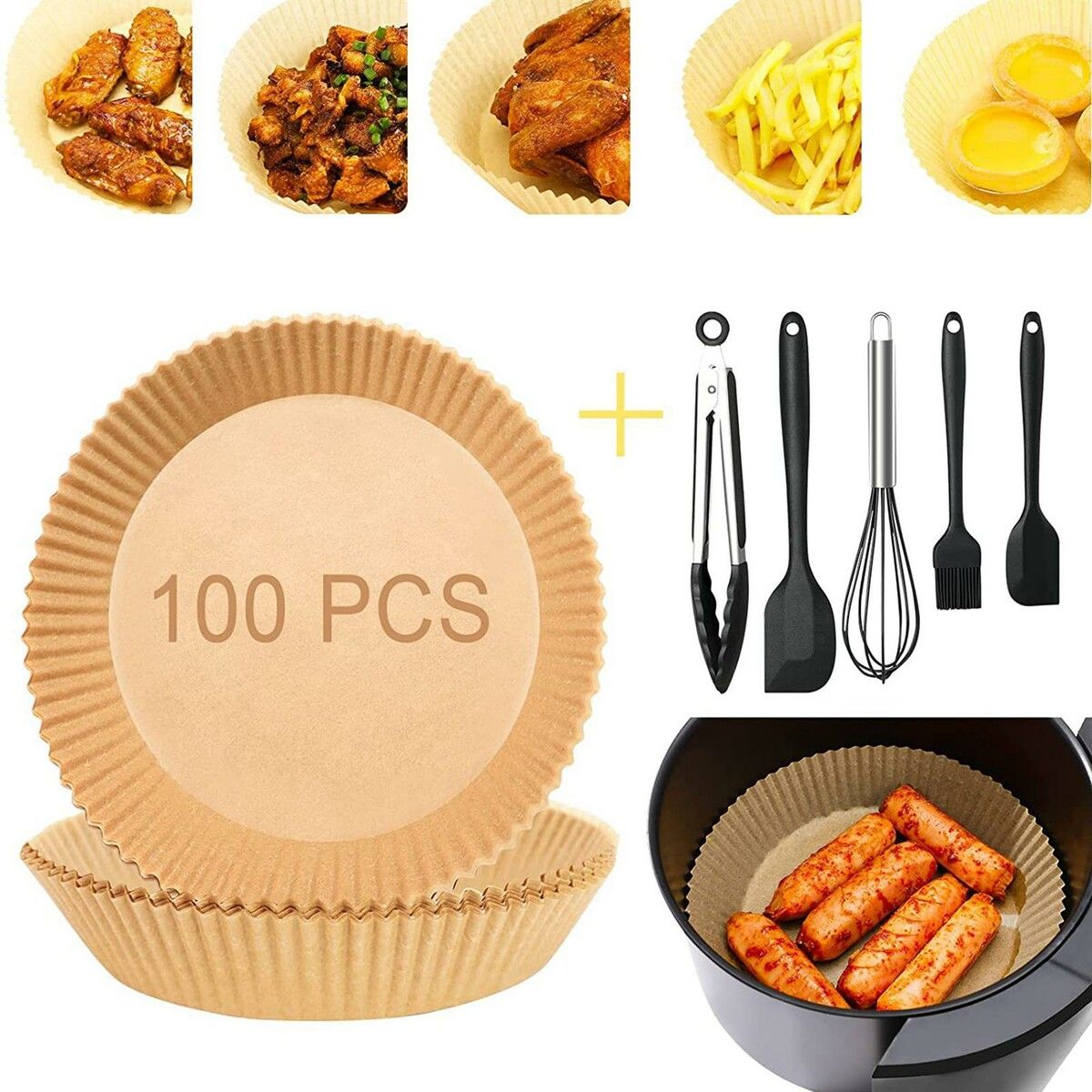 Air Fryer Paper Liner Non Stick Barbecue Plate for Home Kitchen Baking Tools