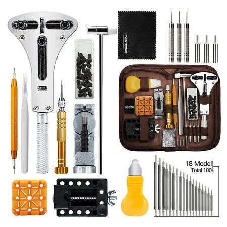 Watch Repair Kit,Professional Watch Battery Replacement Tool,Watch Link & Back Removal Tool,Spring Bar Tool Set with Carrying Case