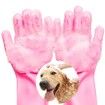 Pet Grooming Gloves, Dog Bathing Shampoo Gloves Pet Hair Remover Brush for Cat & Dogs-Pink