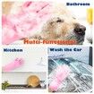 Pet Grooming Gloves, Dog Bathing Shampoo Gloves Pet Hair Remover Brush for Cat & Dogs-Pink