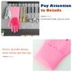 Pet Grooming Gloves, Dog Bathing Shampoo Gloves Pet Hair Remover Brush for Cat & Dogs-Pink