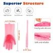 Pet Grooming Gloves, Dog Bathing Shampoo Gloves Pet Hair Remover Brush for Cat & Dogs-Pink