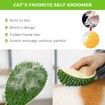 Cat Corner Hair Self Groomer Wall Massage Brush Soft Scratcher Combs With Catnip Dog/Kitten for Shedding-2 Pack