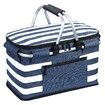 Insulated Picnic Basket,Leak-Proof Collapsible Cooler Bag,26L Grocery Basket with Lid,2 Sturdy Handles,Storage Basket for Picnic,Food Delivery,Take Outs,Market Shopping,Travel (Blue)