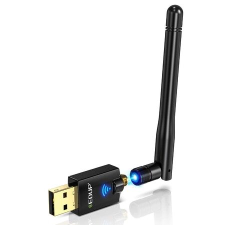 AC600M USB WiFi Adapter for PC, Wireless USB Network Adapters Dual Band 2.4G/5.8Ghz Wi-Fi Dongle with Antenna for Laptop Desktop Compatible Windows 10/11/8.1/8/7/XP/Vista/Mac OS X 10.6~10.15.3
