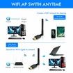 AC600M USB WiFi Adapter for PC, Wireless USB Network Adapters Dual Band 2.4G/5.8Ghz Wi-Fi Dongle with Antenna for Laptop Desktop Compatible Windows 10/11/8.1/8/7/XP/Vista/Mac OS X 10.6~10.15.3