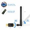 AC600M USB WiFi Adapter for PC, Wireless USB Network Adapters Dual Band 2.4G/5.8Ghz Wi-Fi Dongle with Antenna for Laptop Desktop Compatible Windows 10/11/8.1/8/7/XP/Vista/Mac OS X 10.6~10.15.3