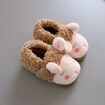 2Pairs 17cm Fuzzy Socks Slippers Thickened Indoor Cotton Shoes Wool Anti-Slip Warm Kids For 1-8 Year Col.Pink+Brown