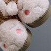 2Pairs 17cm Fuzzy Socks Slippers Thickened Indoor Cotton Shoes Wool Anti-Slip Warm Kids For 1-8 Year Col.Pink+Brown